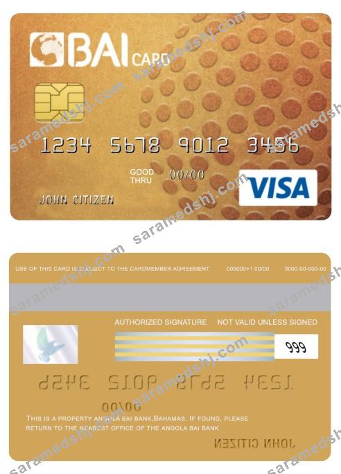 Angola Bai bank gold credit visa card
